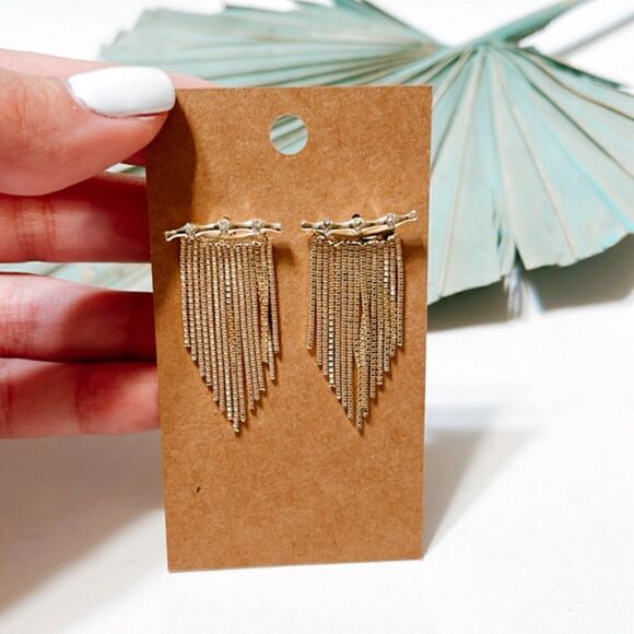 Gold tassel drop earrings #73 - Picture 1 of 4